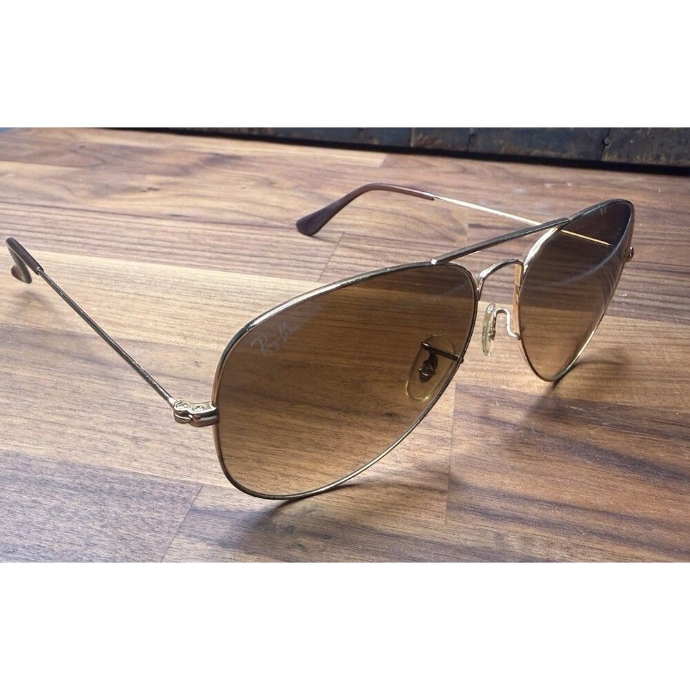 Ray-Ban Sunglasses Frame Only RB 3025 001/51 Gold Aviator Metal Italy 55 mm
